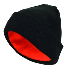 Bonnet réversible acrylique bicolore noir orange