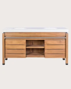 Borneo - meuble double vasque avec plateau terrazzo