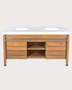 Borneo - meuble double vasque avec plateau terrazzo