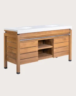 Borneo - meuble double vasque avec plateau terrazzo