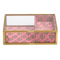 Boîte à bijoux verre et laiton style rétro