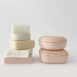 Boîte à savon de voyage ronde - blush