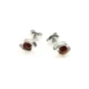 Boucle d'oreille argent ambre