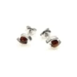 Boucle d'oreille argent ambre