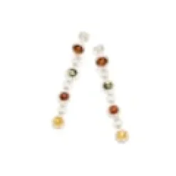 Boucle d'oreille argent ambre