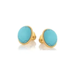 Boucle d'oreille turquoise, doré