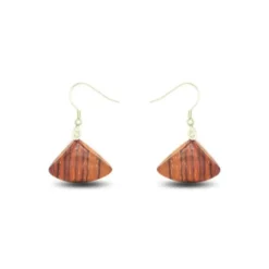 Boucles d'oreille en bois acajou