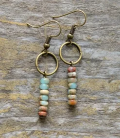 Boucles d'oreille en jaspe impérial