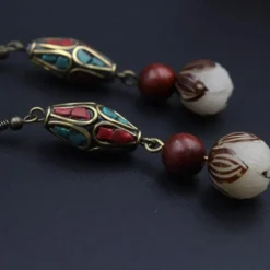 Boucles d'oreille ethniques en zinc
