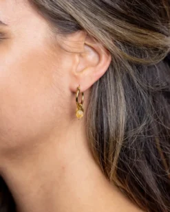 Boucles d'oreilles afti citrine Jaune