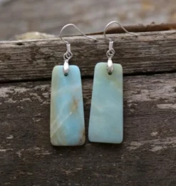 Boucles d'oreilles amazonite naturelle