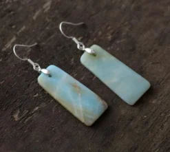 Boucles d'oreilles amazonite naturelle