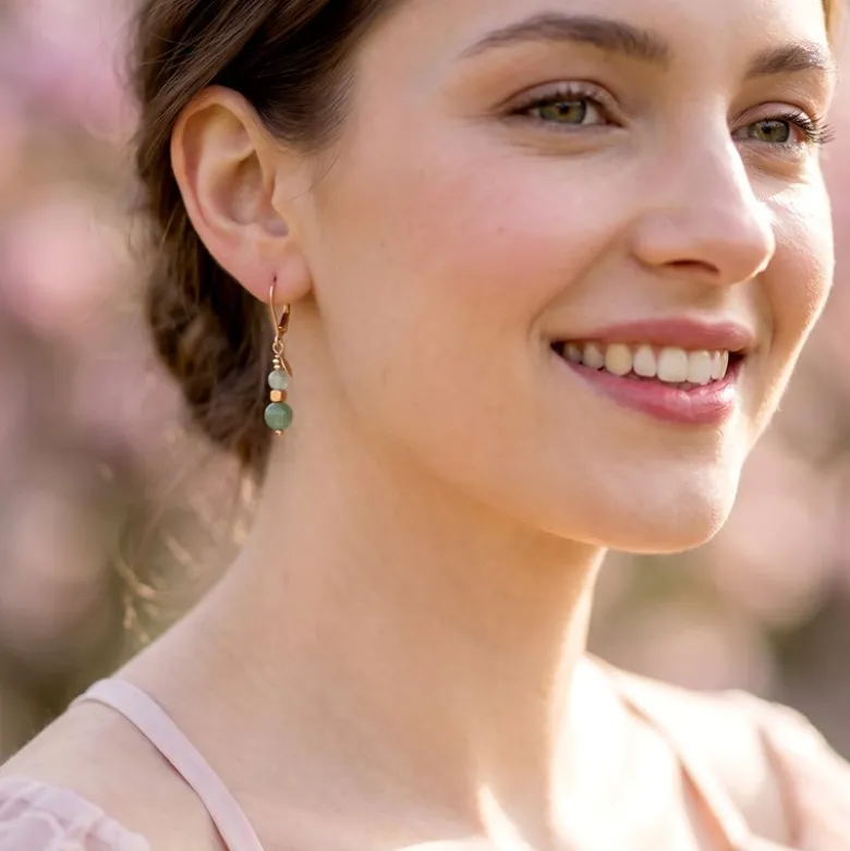 Boucles d'oreilles comète aventurine
