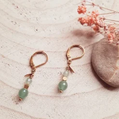 Boucles d'oreilles comète aventurine