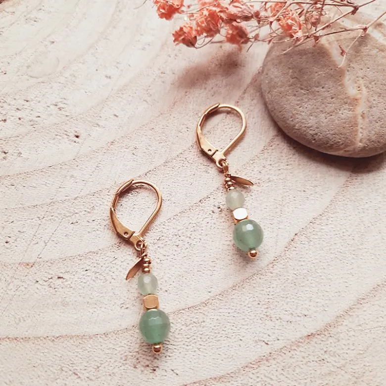 Boucles d'oreilles comète aventurine