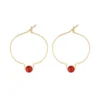 Boucles d'oreilles cornaline & or