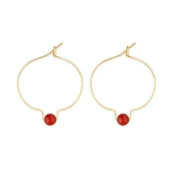 Boucles d'oreilles cornaline & or