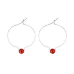 Boucles d'oreilles cornaline & argent