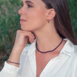 Boucles d'oreilles créoles améthyste