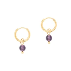 Boucles d'oreilles créoles améthyste