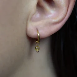 Boucles d'oreilles créoles citrine