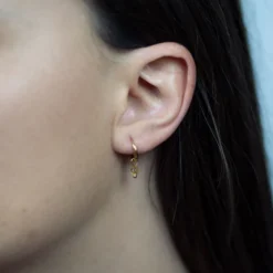 Boucles d'oreilles créoles citrine