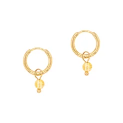 Boucles d'oreilles créoles citrine