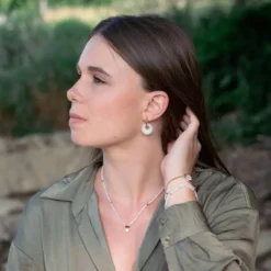Boucles d'oreilles créoles jade blanc