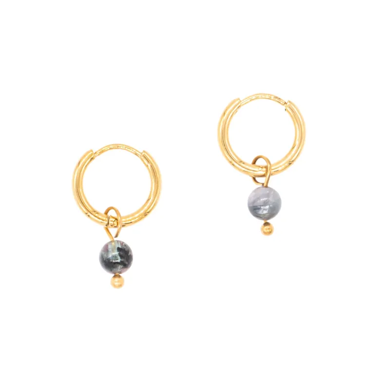 Boucles d'oreilles créoles tourmaline