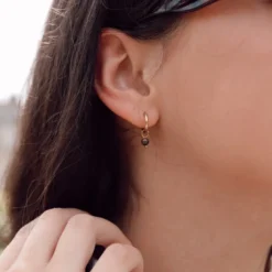 Boucles d'oreilles créoles tourmaline