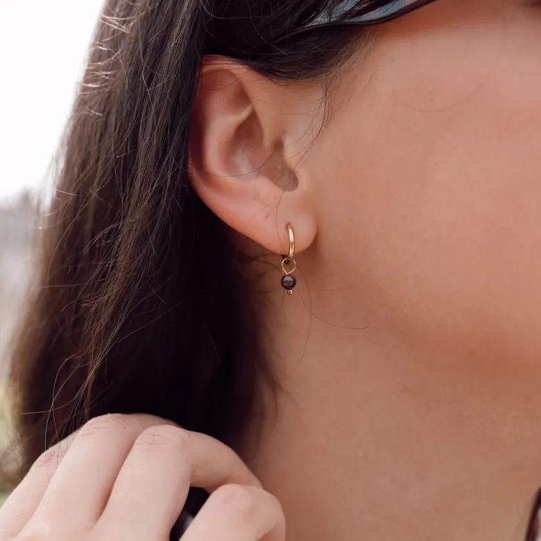 Boucles d'oreilles créoles tourmaline