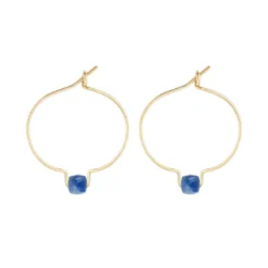 Boucles d'oreilles cyanite & or
