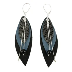 Boucles d'oreilles en cuir pop nuit
