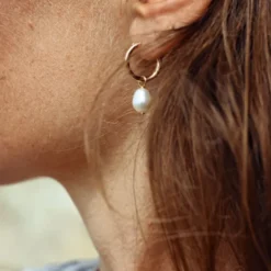 Boucles d'oreilles en gold-filled et perles de culture