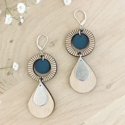 Boucles d'oreilles ethnique marine