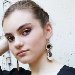 Boucles d'oreilles ethnique noir
