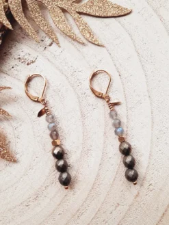 Boucles d'oreilles galaxie labradorite