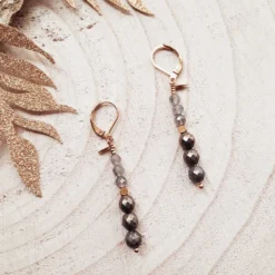Boucles d'oreilles galaxie labradorite