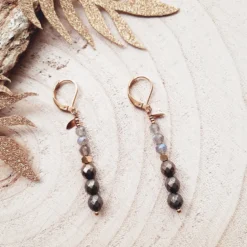 Boucles d'oreilles galaxie labradorite