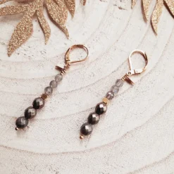 Boucles d'oreilles galaxie labradorite