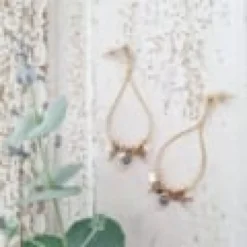 Boucles d'oreilles gouttes, labradorite