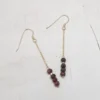Boucles d'oreilles grenat en argent doré