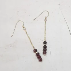 Boucles d'oreilles grenat en argent doré