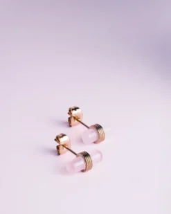 Boucles d'oreilles ilios quartz rose Rose Pâle