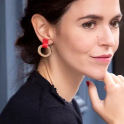 Boucles d'oreilles lollipos rouge