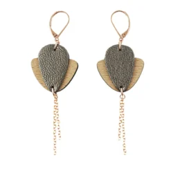 Boucles d'oreilles magnolia kaki