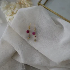 Boucles d'oreilles mahita rubellite