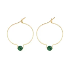 Boucles d'oreilles malachite & or 14k gf