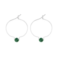 Boucles d'oreilles malachite & argent