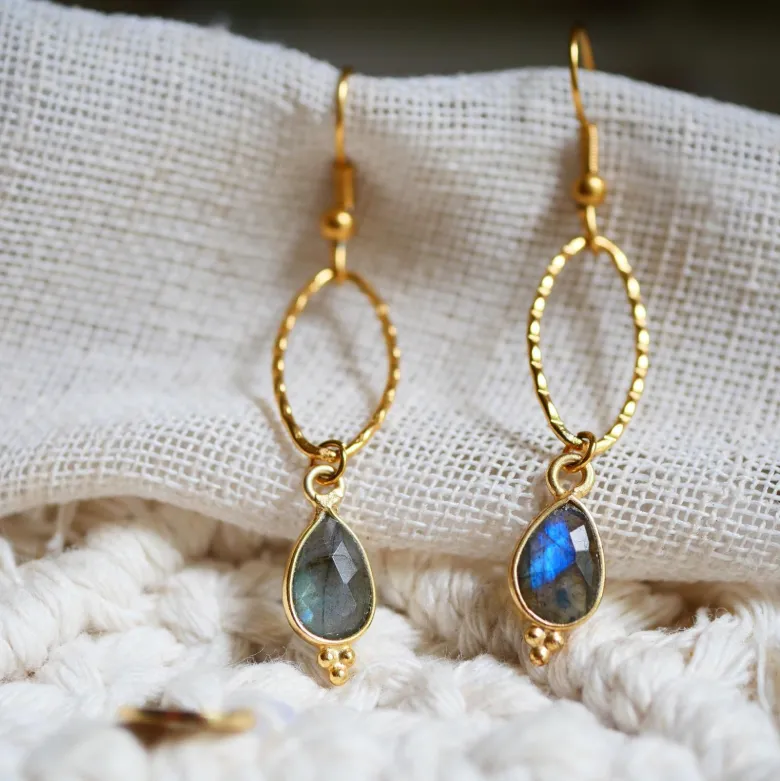 Boucles d'oreilles maniac labradorite